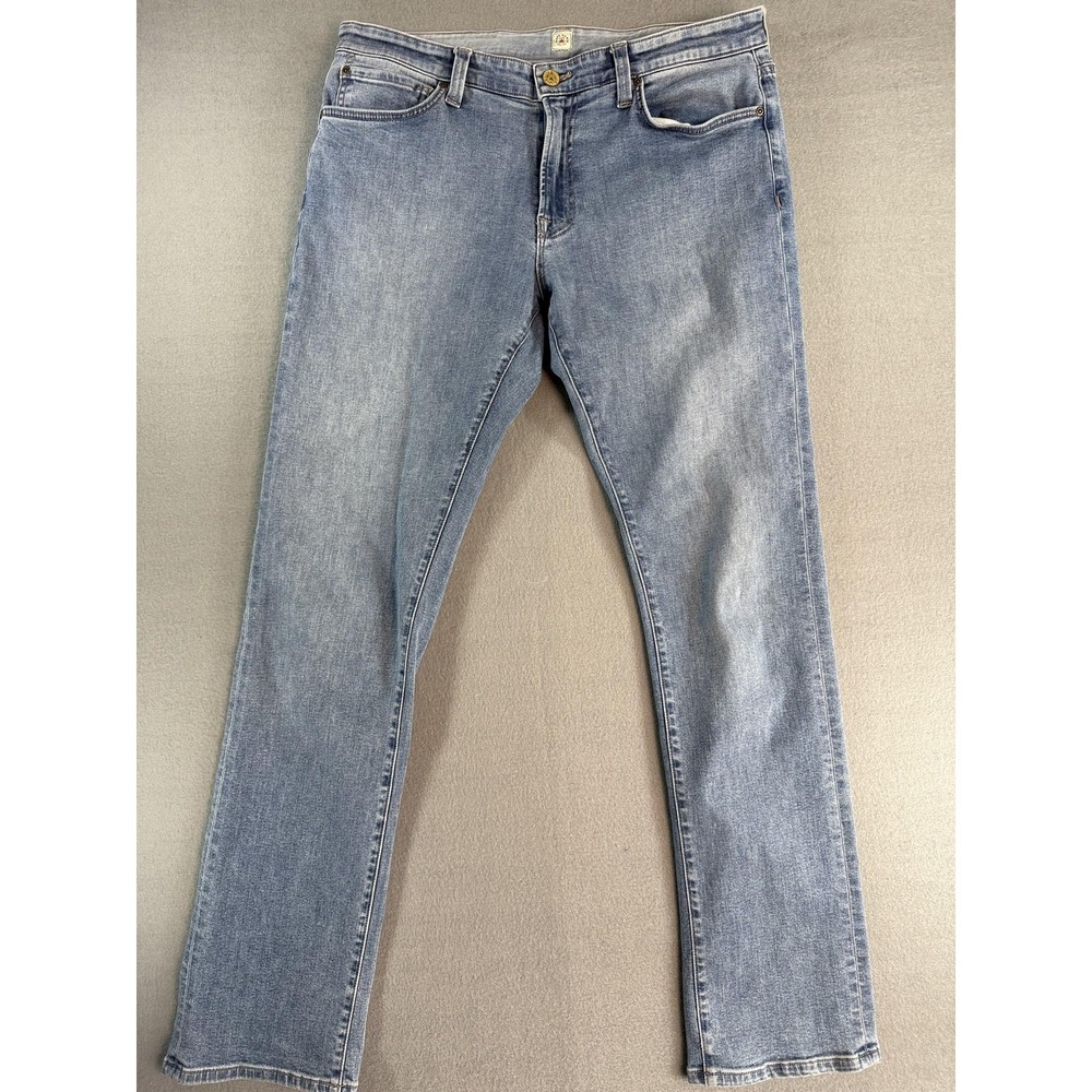 Agave Denim Jeans Mens 34x32 Blue Light Wash Slim Straight Rocker Made USA